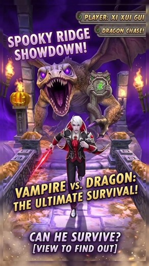 Vampire Boy vs Temple Dragon! 🧛‍♂️🐲 #TempleRun2 #Spooky