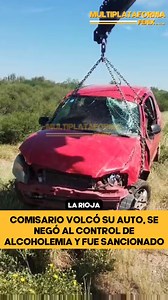 🚨 Comisario volcó su auto, se negó al control de alcoholemia y fue sancionado El siniestro ocurrió en la mañana del sábado en las inmediaciones de la Ruta 77. El auto era conducido por un comisario de la localidad de Milagro, quien tras lo sucedido se negó a realizarse el control de alcoholemia, lo que derivó en una sanción y su posterior arresto preventivo. | RADIO FENIX 95.1