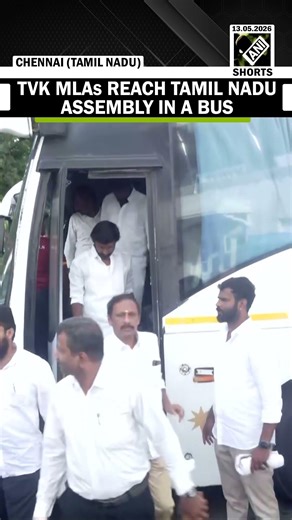 Must Watch! TVK MLAs arrive at the Tamil Nadu Assembly in a bus ahead of trust vote