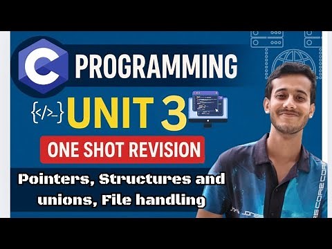 Programming in C Unit 3 | Pointers, Structures, Unions & File Handling | Full Chapter Explained