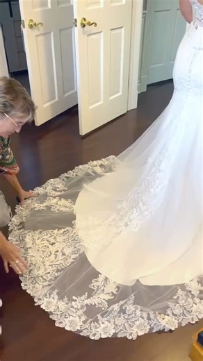 Lewis Home & Bridal on Instagram: "A well-fitted bustle not only adds elegance but also keeps your dress safe from rips and tears. Don’t forget to enlist a trusted friend or loved one to help you perfect this look before your big day! #weddinggown #weddingdress #seamstress #bustle #tutorial #weddingtips #weddingdressinspiration #floridaseamstress #alterations #mountdorafl"
