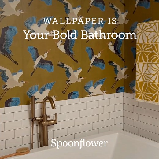 Shop bathroom wallpaper designs that take your walls from bland to bold. | Spoonflower