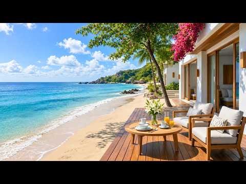 Sunny Coastal Retreat ☀️ Ocean Waves, Birdsong and Nature Sounds for Stress Relief, Study and Calm