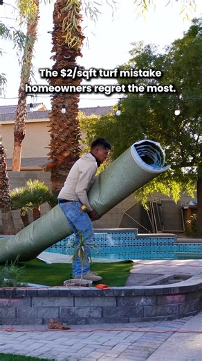 The $2/sqft turf mistake homeowners regret the most. 😬 It sounds like a deal - but what you save upfront, you pay for later in costly repairs, fading turf, and endless frustration. 🧼 Cheap turf often means poor drainage, seams that don’t stay sealed, and fibers that break down under the sun. It’s the kind of shortcut that ends in regret. At Rock N Block, we do things differently. Our premium artificial turf is built to last - ultra-durable, pet-safe, and designed to stay vibrant through every 