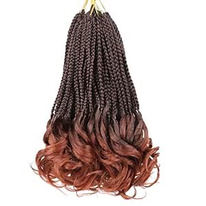 12 Inch French Curl Braiding Hair Pre Looped French Curl Crochet Braids Black/Ginger Goddess Box Braids Crochet Hair French Curl Braids Crochet Hair for Black Women French Curly Braiding Hair(1B/350)