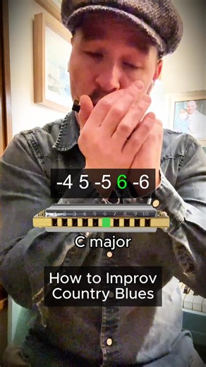 Harmonica Tutorial for Beginners EASY Country Blues Riff Harmonica #harmonica #blues | Kasey's Music Method