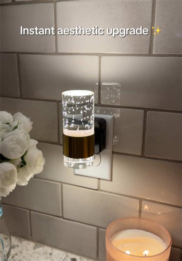 These acrylic LED night lights automatically turn on at dusk and give off the prettiest soft glow ✨ perfect for bathrooms, hallways, or guest rooms. #LEDNightLight #AcrylicNightLight #PlugInNightLight #nightlight #homelighting acrylic LED night light dusk to dawn sensor light plug in nightlight night light decor automatic night light modern wall night light soft ambient lighting bathroom night light hallway plug in light