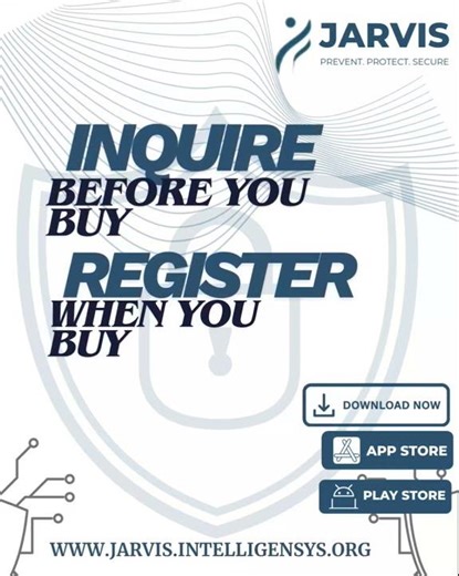 JARVIS - INQUIRE BEFORE YOU BUY, REGISTER WHEN YOU BUY