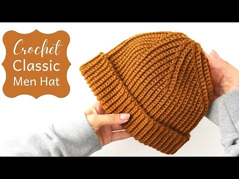 Crochet An Easy Classic Fisherman Hat / Men Beanie