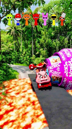 Funny Cars VS Sponge bob & 3 Xulk Thomas in BeamNG. Drive #shorts