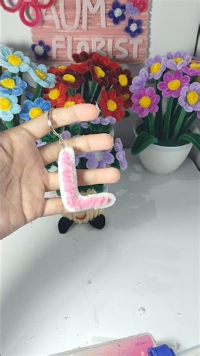 Pink letter L keychain tutorial #diy #hadmade #craft