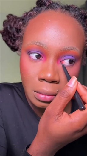 Purple eyeshadow#makeupforbeginners #beginnerfriendlymakeupforblackwomen