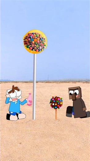 Finley vs Villager 🍬 | Who Will Get the Giant Candy? | Minecraft Animation #shorts