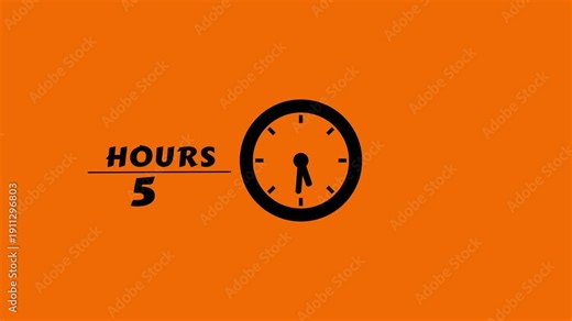 11 Hours timer clock animation. Countdown timer hours clock. Stopwatch clock animation.