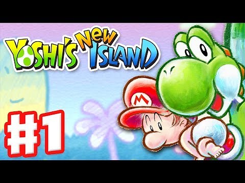 Yoshi's New Island - Gameplay Walkthrough Part 1 - World 1 (Nintendo 3DS)