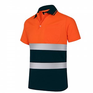 [Hot Item] Orange Black Color Long Sleeve Reflective Polo Shirt for Safety Clothing