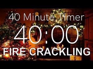 40 Minute Timer with Crackling Fireplace and Lights and Christmas Tree