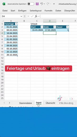 Arbeitszeiterfassung mit Excel: Tipps und Vorlage