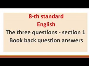 The three questions section 1 book back | 8-th std