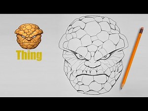 How to draw Thing in Fantastic Four | Very easy and step by step