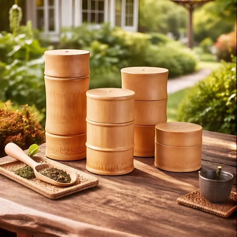 Natural Bamboo Food Storage Box – Eco-friendly Tea Canister, Spice & Nut Container, Japanese Style Kitchen Organizer, Wooden Storage Jar - Etsy