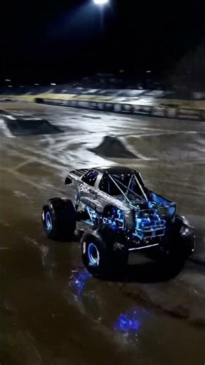 Electrifying Blue Light Monster Truck Dominates Mud! 🤩