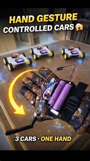 3 robotic cars controlled using hand gestures.Real-time gesture control robotics demo. #robotos
