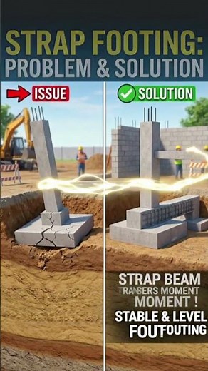 Strap Footing Design #civilengineering #construction #footing #education #trending #viral #ytshorts