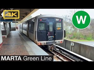Atlanta MARTA Train Green Line, Edgewood/Candler Park to Bankhead, 4K Train Ride