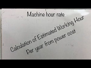 8 Overhead costing Machine hour rate