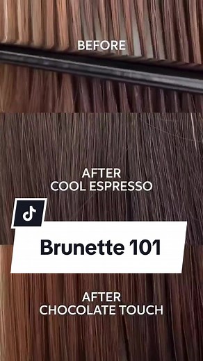Wella Educator @eddie_wella is back with another Color Fresh Mask comparison! CHOCOLATE TOUCH revives brunette hair for a richer chocolate shade, and COOL ESPRESSO eliminates warm tones for cooler results with added shine ✨ Check them out and more at WELLASTORE 🤎#HairRoutine #hairtok #salontok #brunetteseason #brunetteera