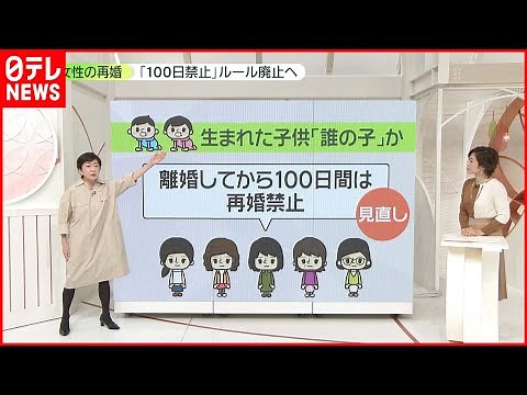 【民法改正へ】女性の再婚「100日禁止」ルール撤廃へ