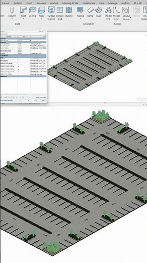 Parametric parking family done using Revit