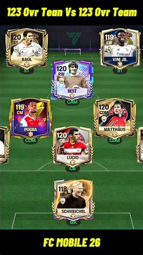 123 Ovr Team Vs 123 Ovr Team #fcmobile #shorts #fifamobile