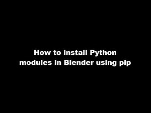 Install Python modules in Blender with pip