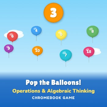 3rd Grade Multiply & Divide Math Game Set B5 | Balloon Pop | Math Centers