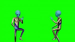 alien dancing 3D loop animation green screen