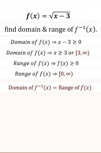 Find Domain and Range of Inverse Function