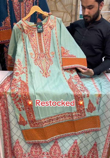 3-Piece Designer Suit – Summer Special - Eid Arrival” Price: 5,500 PKR Design Details ✨ Stylish Luxury Collection – Special Eid ✨ A beautifully designed shirt featuring fine Kashmiri embroidery, enhanced with delicate Kashmiri Tanka embroidery spread across the shirt for a rich and elegant look. The sleeves are detailed with refined patch embroidery, while the matching embroidered patch on the hem (pendan) adds a graceful and balanced finish. Paired with a clean, plain trouser to maintain a neat