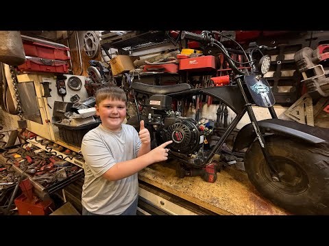 Axel engine swaps his Mini Bike to a Predator 212!
