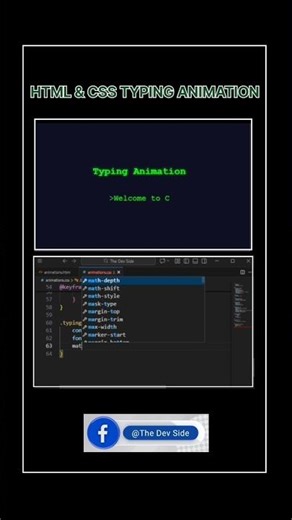 Continuous Typing Animation using HTML and CSS #coding #css #html #htmlcssjavascript #tweening