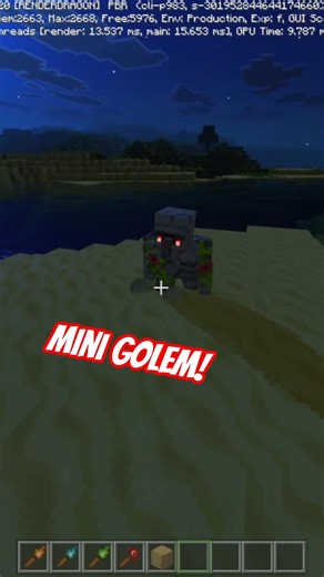 Mini Golem 🔥 #minecraft #gaming #trend #shorts #shader