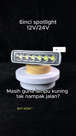 6-Inch LED Spotlight for 12V/24V Vehicles