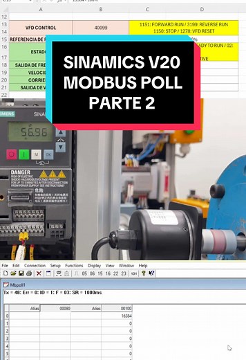 Configuración Modbus RTU en Sinamics V20 - Parte 2