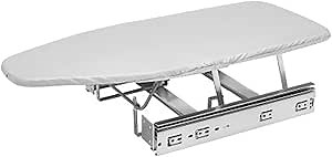 Rev-A-Shelf Pull-Out Stowaway Closet or Drawer Ironing Board w/Ball-Bearing Slides, Retractable, Foldable, and Adjustable, Gray, CIB-16CR