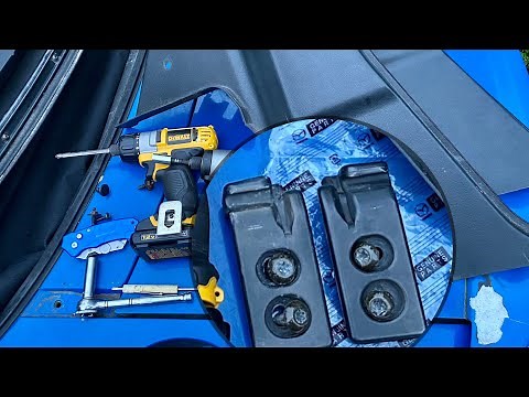 Hard top striker plate install and trim panel modification. 1990-2005 Mazda MX-5 Miata.