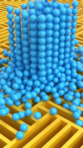 Balls Falling Into a Maze Grid 🔵✨