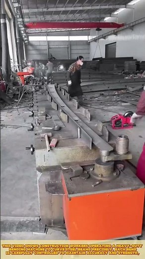 Metal frame assembly: Construction worker bend steel beams, align joints, and build strong structure