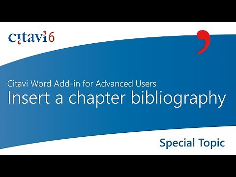 Citavi 6 Word Add-in: Insert a chapter bibliography (3.9)
