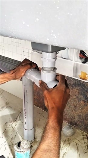 Kitchen Outlet PVC Pipe Installation 🔧 | No Leakage Fitting#plumbing #pvcpipe #kitchensink #plumber